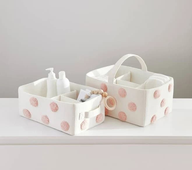 Embroidered Dot Nursery Storage