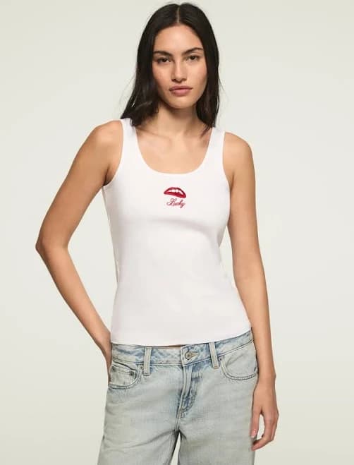Lucky Brand Women's Lucky Lips Tank Top