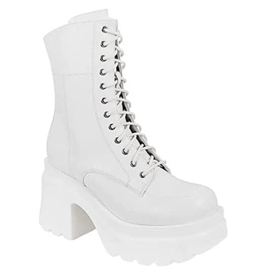 Liliana Hazey-1 Platform Lug Sole Chelsea Lace Up Ankle Bootie