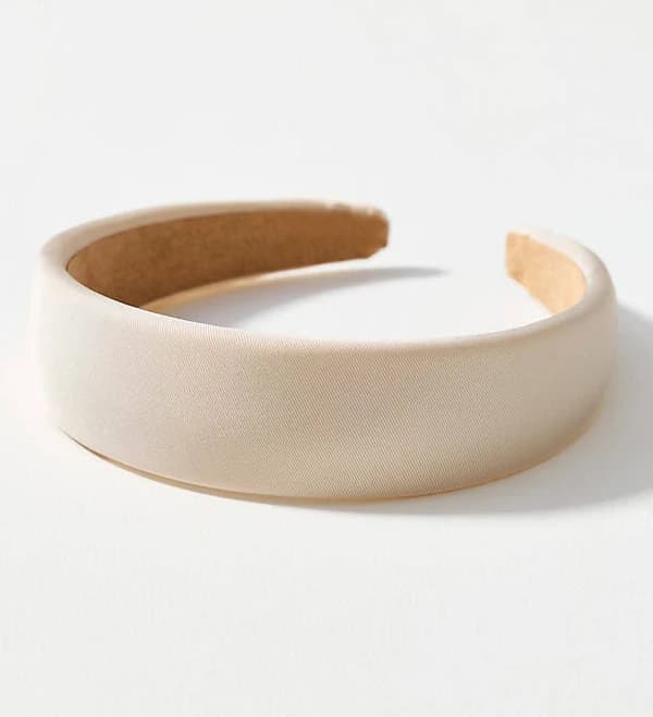 Anthropologie Puff Ribbed Satin Headband