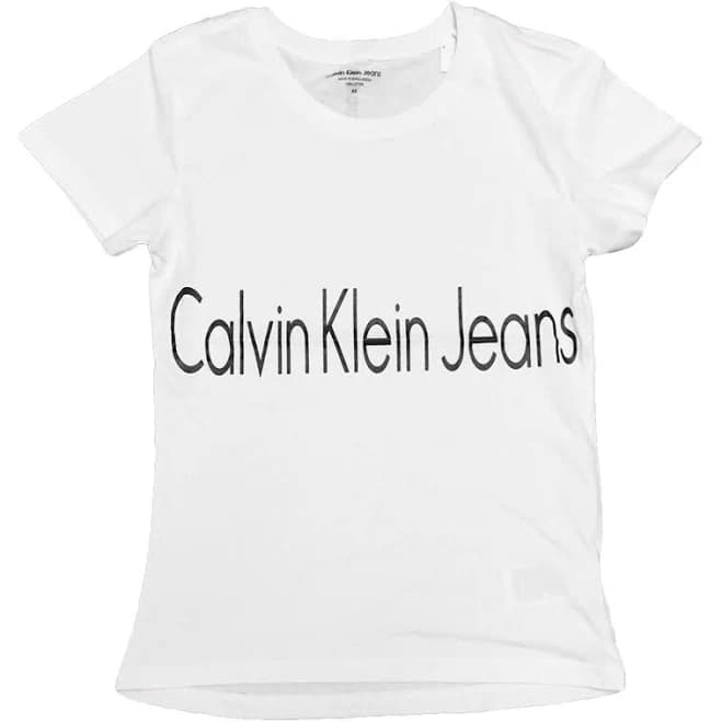 Calvin Klein T Shirt, Women's Ck Logo Tee Cotton Cap Sleeve Crew Neck