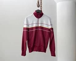 Vintage Adidas Stripe Zip-Up Track Jacket - Retro Burgundy + White - Size S