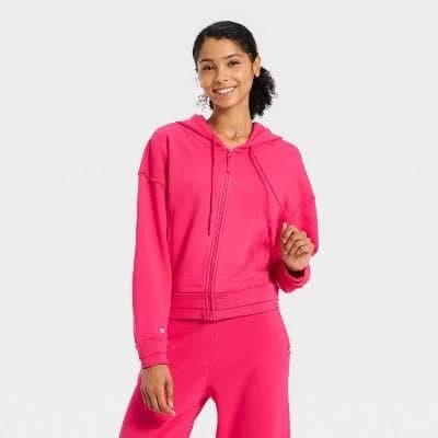 Women's JoyLab French Terry Full Zip Hoodie Sweatshirt