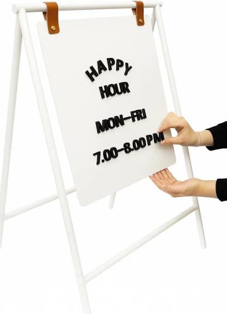 Modern A-Frame Sign with Magnetic Letterboard - Custom Logo & Menu Display