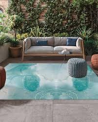 Amazon.com: Outdoor Rug for Patio, Large Floor Mat Teal Green Marble Yellow Lines Gradient Non Slip Area Rug Rubber Backing Quick Dry Clearance Carpet for Camping Rugs, Garden, Lawn, Deck, Porch, 4'