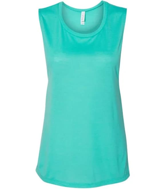 BELLA + CANVAS Women's Flowy Scoop Muscle Tank Teal