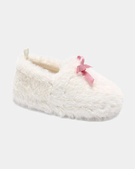 Carter's Girls Fuzzy Bow Slippers