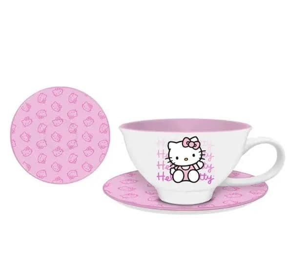 Silver Buffalo Hello Kitty Gradient Ceramic Teacup and Saucer