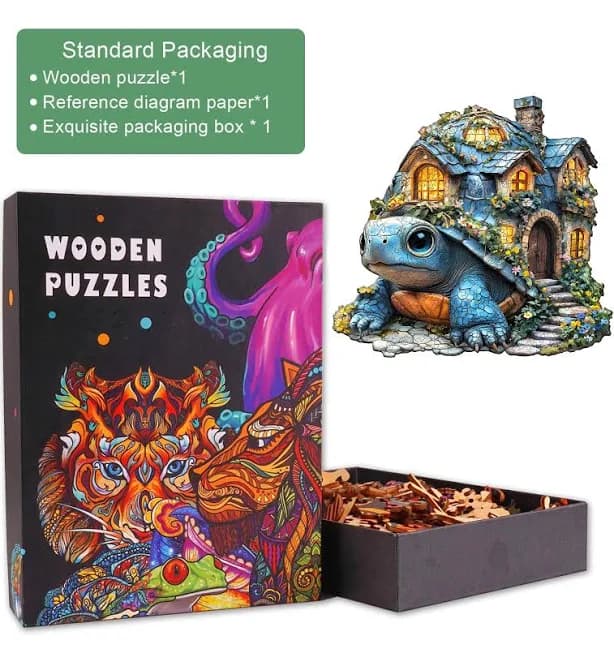 WOODBESTS |Turtle House Wooden Puzzle S - (90-120pcs) / Standard Packaging