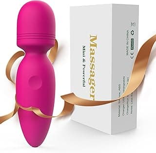 Mini Massager Tools,Small Waterproof Cordless Handheld Massager with 10 Vibration Modes, Personal Handheld Massager for Back（Rose Red）