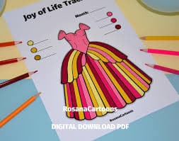 Printable Joy of Life Tracker Princess Dress, Planner Page, Template A4 Size, Daily Mood Tracker, Journal Page, Digital Download PDF - Etsy Ireland