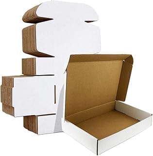 12x9x3 inches Shipping Boxes Set of 20, White Corrugated Cardboard Box Literature Mailer