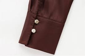 Hdhdeueh Women Solid Color Long Sleeve Lapel Buttons Single Breasted Loose Fit Casual Shirts 37 XS(2) at Amazon Women's Clothing store