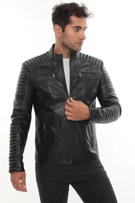 Ronin Men's Stylish Leather Moto Jacket