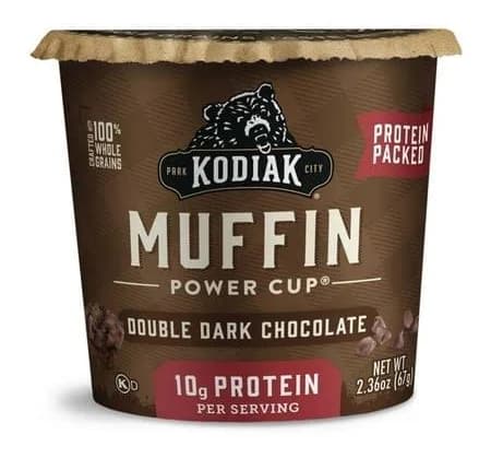 (4 pack) Kodiak Protein-Packed Double Dark Chocolate Muffin Power Cup, 2.36 oz, Size: 2.36 OZ (67g)