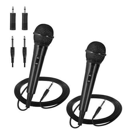 Handheld Wired Microphone,Cardioid Dynamic Vocal Mic with Mic Adaptors,for Karaoke Vocal Music Performance, Black
