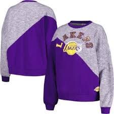 G-III 4HER BY CARL BANKS Women's G-III 4Her by Carl Banks Purple Los Angeles Lakers Benches Split Pullover Sweatshirt | Nordstrom