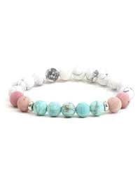 Multicolor Natural Stone Beaded Stretch Bracelet
