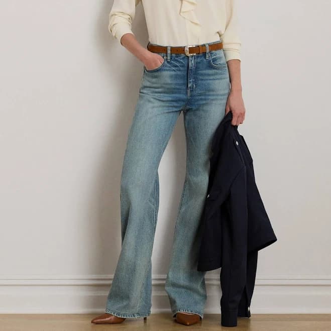 Ralph Lauren Women's High-Rise Wide-Leg Jeans