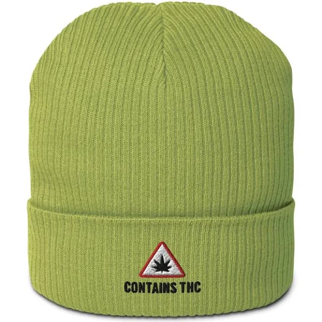 Contains THC Organic Ribbed Weed Beanie