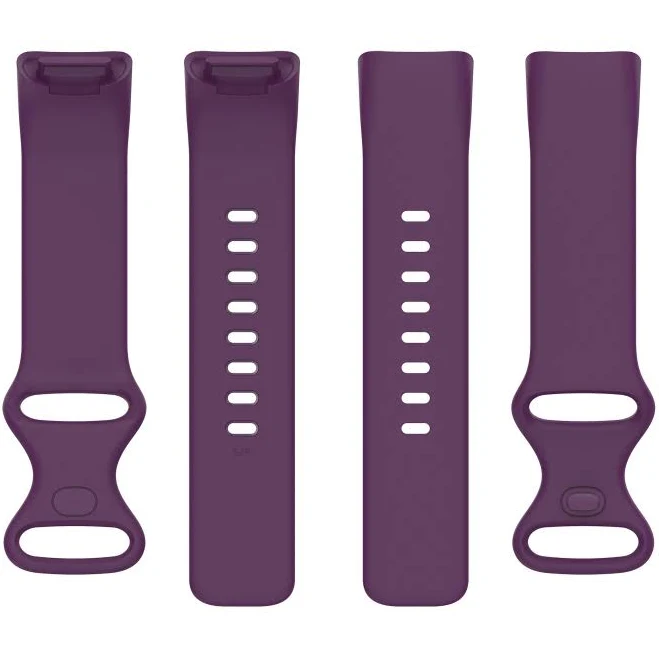 For Fitbit Charge 5 Silicone Watch Band, Size:S(Dark Purple)