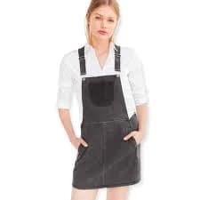 BDG Urban Outfitters Deconstructed Denim Overall Dress Medium Sleeveless Gray