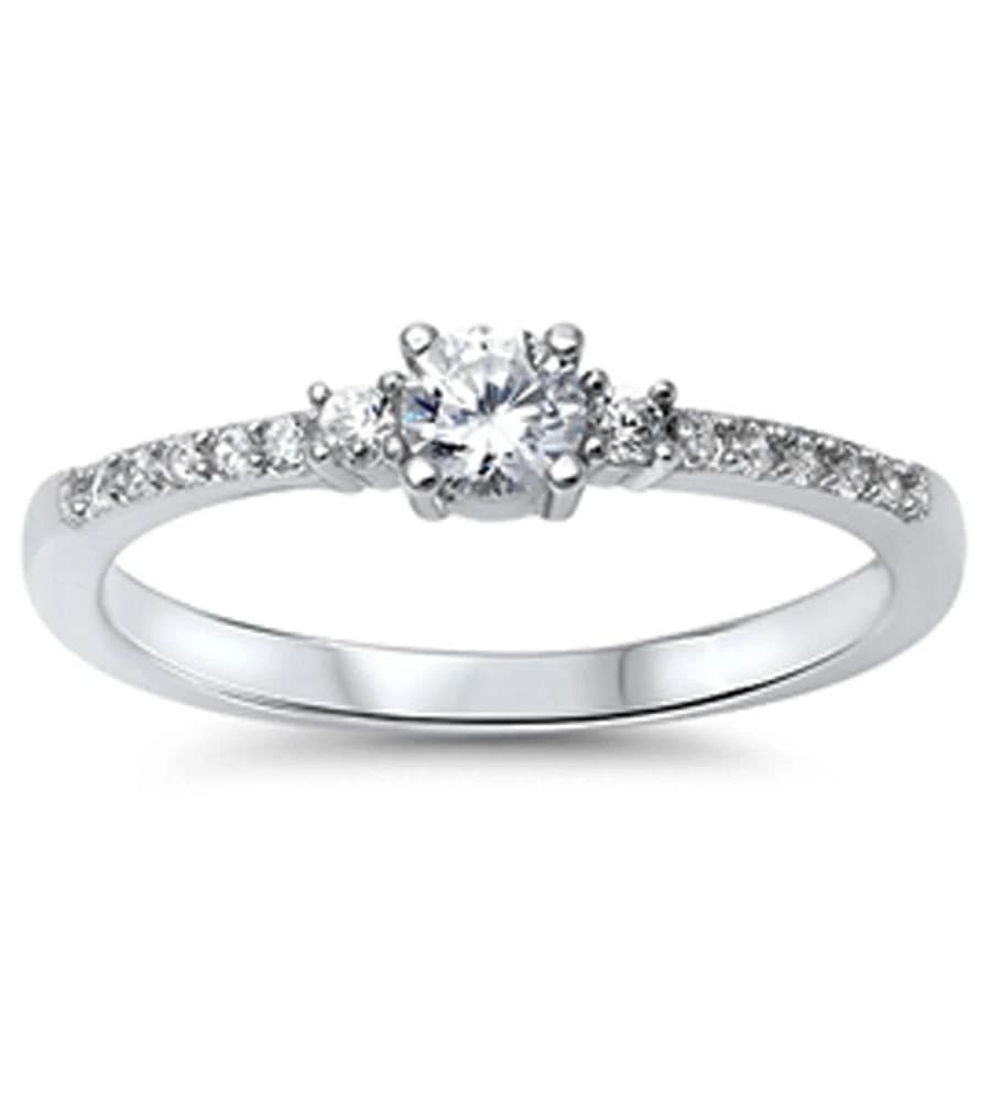 .925 Sterling Silver CZ Solitaire Ring