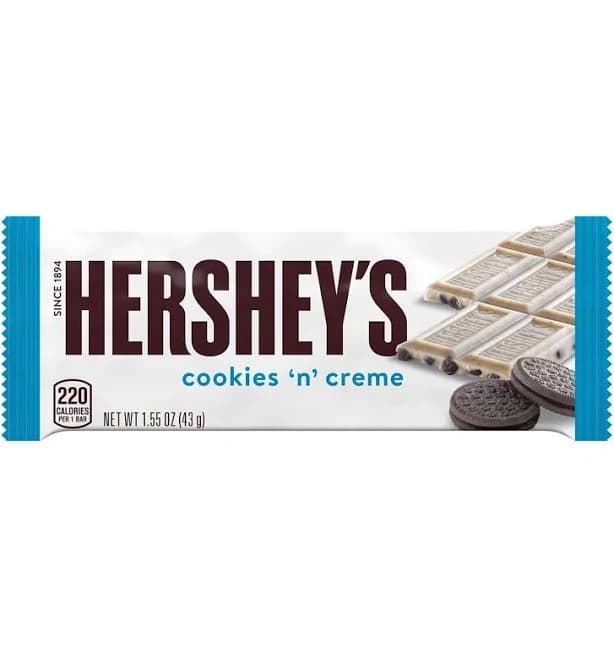 Hershey's Single Size Cookies 'N' Creme Candy Bar