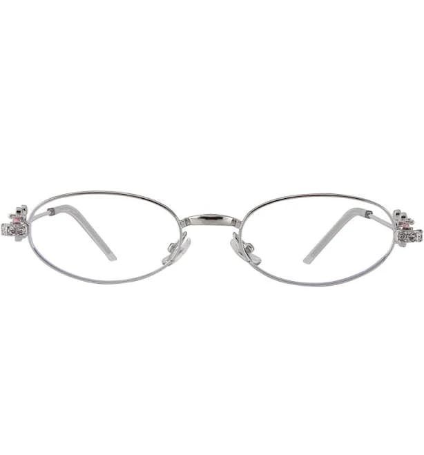 Auden Oval Glasses Wireframe Jewelry Inspired Glasses Frames Silver / 1.67 index (for SPH -/+4.25 to -/+5.75) / Zeiss HMC (Clear)