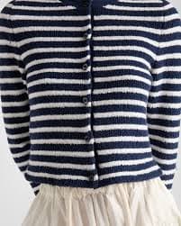Navy Blue/natural Cotton Bouclé Cardigan | PRADA