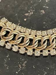 Gold Chain Links Vintage Rhinestone Bracelet Signed Hope Chest - Etsy UK