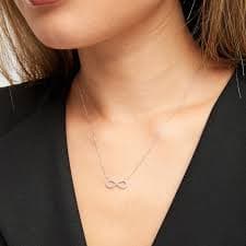 Diamond Infinity Necklace 1/6 ct tw Round-cut 10K White Gold 18" | Kay