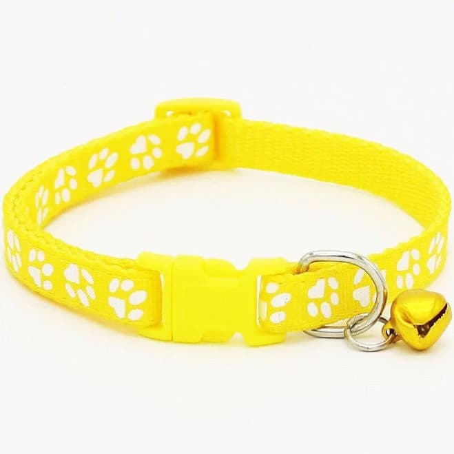 Bell Charm Pet Paw Collar YELLOW