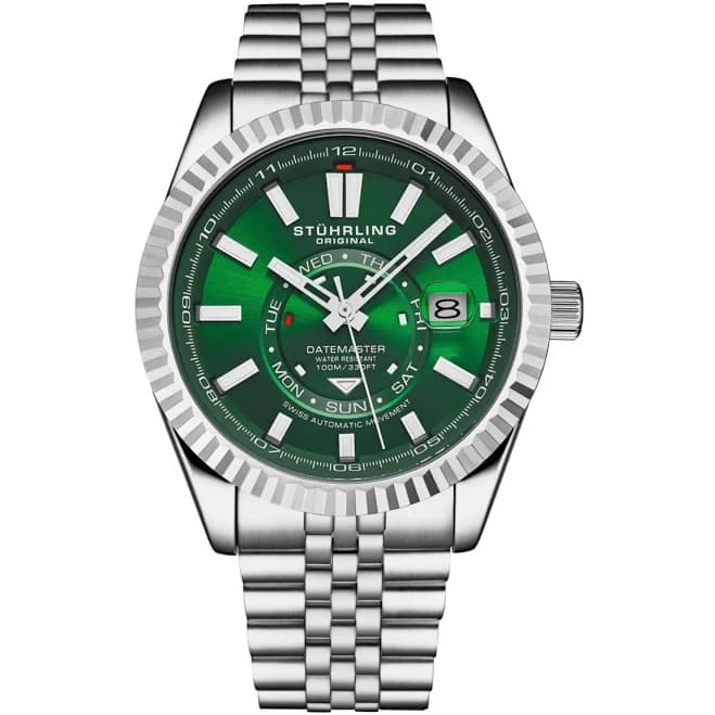 Stuhrling Datemaster Ii Men s Swiss Automatic 42mm Stainless Steel Watch