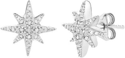 Women's Diamond Classics 1/20ctw. Diamond Starburst Stud Earrings in Silver