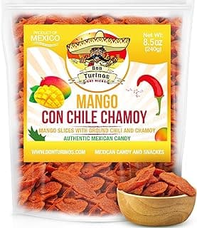 Chili Chamoy Mango Slices, 16 oz. Bag of Authentic Mexican Dry Fruit Candy, Sweet and Spicy Flavor, Fresh and Natural Dulce Mexicano, by Don Turinos