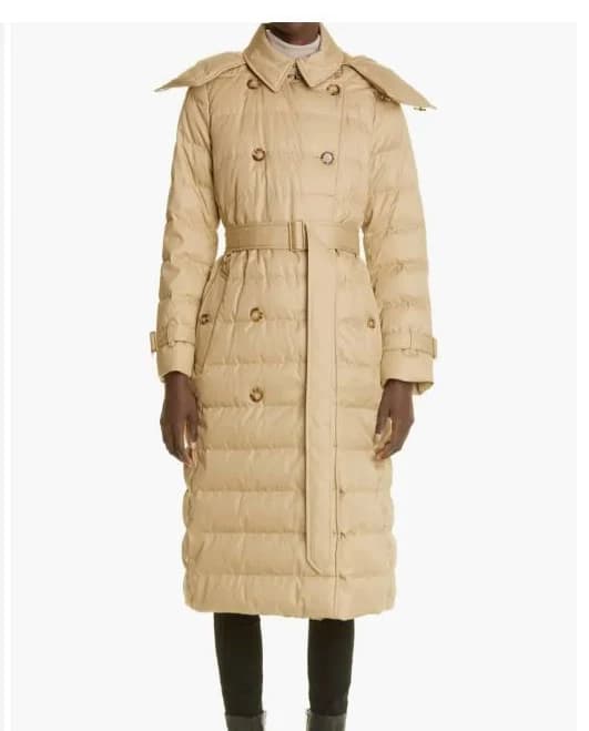 Burberry Women's Ashwick Double-Breasted Quilted Down Puffer Coat