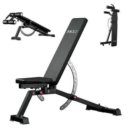 Mikolo 15-Position FID Adjustable Weight Bench Adjustable Workout Bench with 1200lbs Weight Capacity