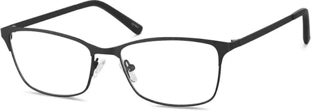 Zenni Men's Rectangle Glasses Black Stainless Steel Full Rim Frame, Lightweight, Nose Pads, Blokz Blue Light Glasses, 3216921