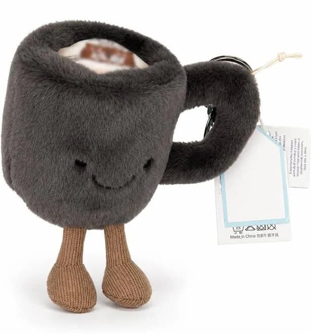 Jellycat Coffee Mug Plush Keychain Cute Cup Plush Keyring Kawaii Bag Charm Gift for Her Aesthetic Accessories Soft Toy Mini Plush