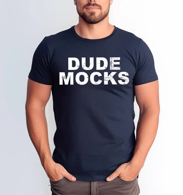 Bella Canvas 3001 Mockup Mens T-Shirt Mockup Male Model Mockup
