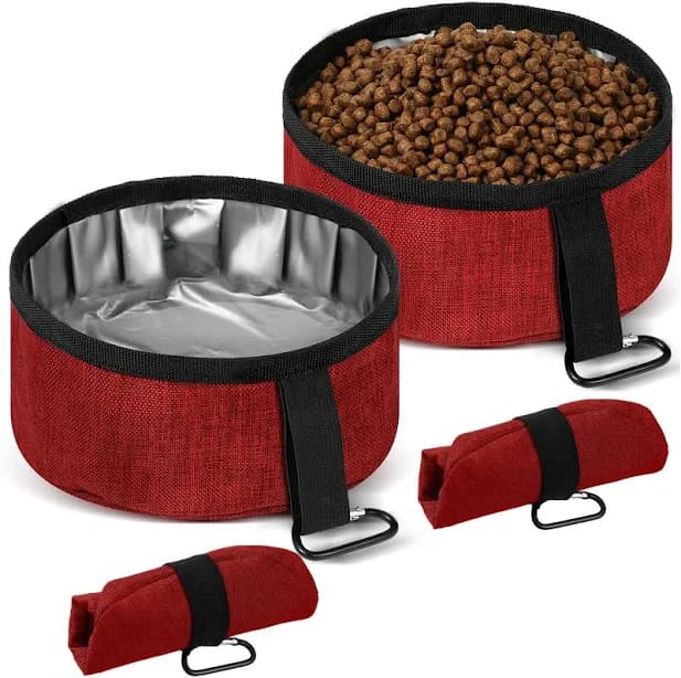 Meanplan 2 Pack Portable Dog Bowls