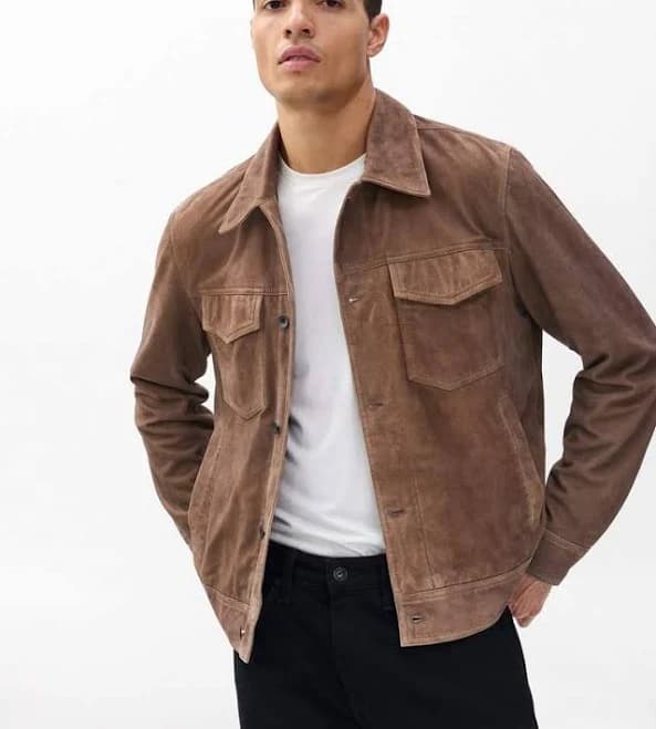 rag & bone Men's Suede Trucker Jacket