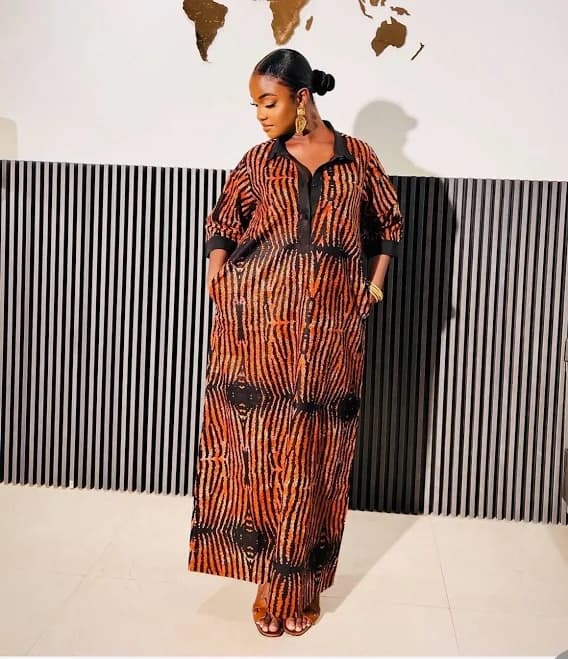 African Ankara Bubu Maxi Kaftan Dress