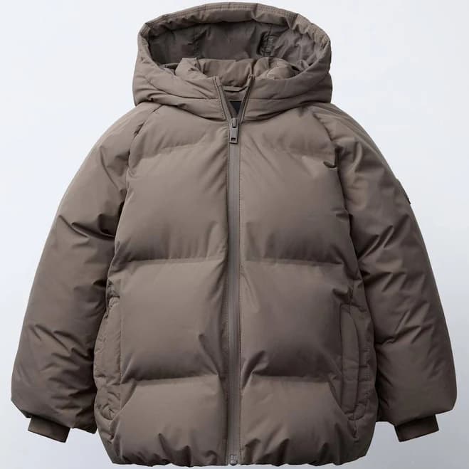 Zara Kids Hooded Water Repellent Puffer Coat