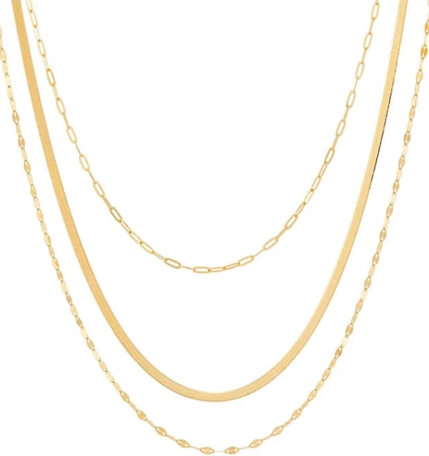 Macy's Women's 10K Gold Triple Layered Chain Necklace