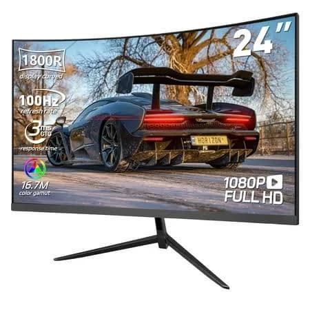 Rehisk 24" FHD 100Hz Curved Computer Monitor