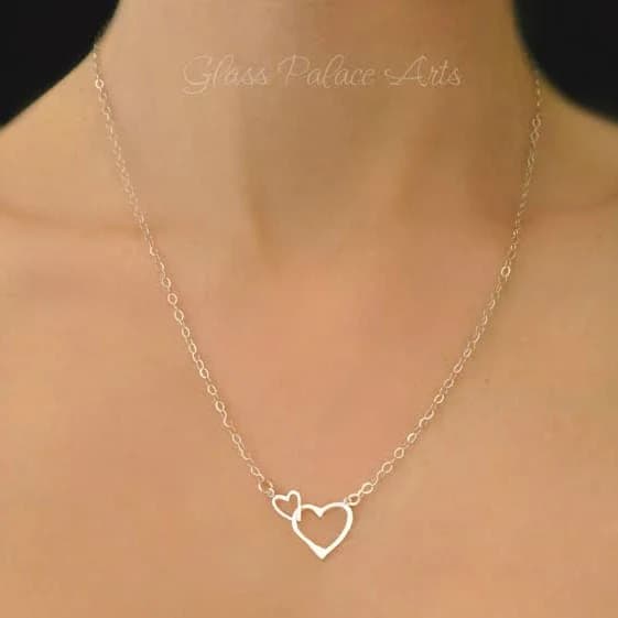 Sterling Silver Linking Hearts Necklace