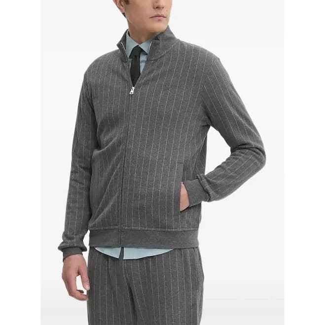 Hackett Men's Pinstripe Zip-Up Sweater
