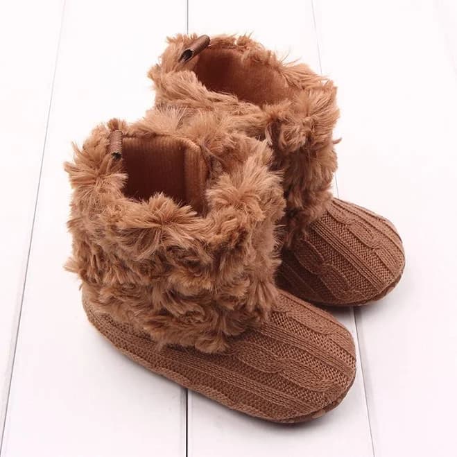 Cozy Knit & Faux Fur Baby Booties